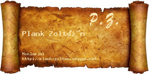 Plank Zoltán névjegykártya